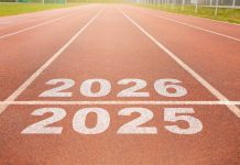 The four shifts that’ll shake sports in 2026 Start of new year. Changes of year 2025, 2026, 2027 on Running track. Concept of new ideas starting in new year, planning along with setting objectives to set KPI goals for success in life.