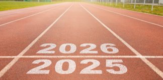 The four shifts that’ll shake sports in 2026 Start of new year. Changes of year 2025, 2026, 2027 on Running track. Concept of new ideas starting in new year, planning along with setting objectives to set KPI goals for success in life.