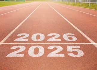 The four shifts that’ll shake sports in 2026 Start of new year. Changes of year 2025, 2026, 2027 on Running track. Concept of new ideas starting in new year, planning along with setting objectives to set KPI goals for success in life.