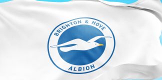 Brighton owner rejects betting allegations as political concern grows Çorum, Turkey, May 2024: The flag Brighton - Hove Albion waving in the wind on a clear day. Brighton - Hove Albion is a English professional football club.