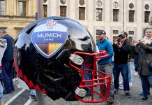 NFL locks in Munich return with regular season games in 2026 and 2028 Munich, Bavaria, Germany, November, 12 2022, crowded NFL fan area Odeonsplace, one day before the first NFL game in Germany