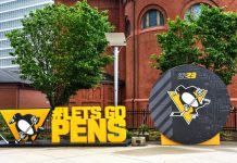 Hoffmann family agrees deal for controlling stake in Pittsburgh Penguins Pittsburgh, PA, USA- May 20, 2023: Promotional display for the NHL team Pittsburgh Penguins outside the Paints Arena in Pittsburgh.