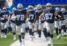 How media rights are rewriting the valuation playbook Cowboys players run prior to an NFL preseason football game against the Rams at SoFi Stadium, Saturday Aug. 9, 2025, in Inglewood, Calif.