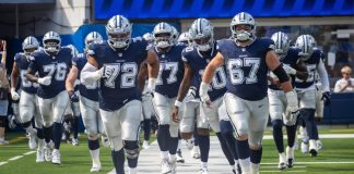 How media rights are rewriting the valuation playbook Cowboys players run prior to an NFL preseason football game against the Rams at SoFi Stadium, Saturday Aug. 9, 2025, in Inglewood, Calif.