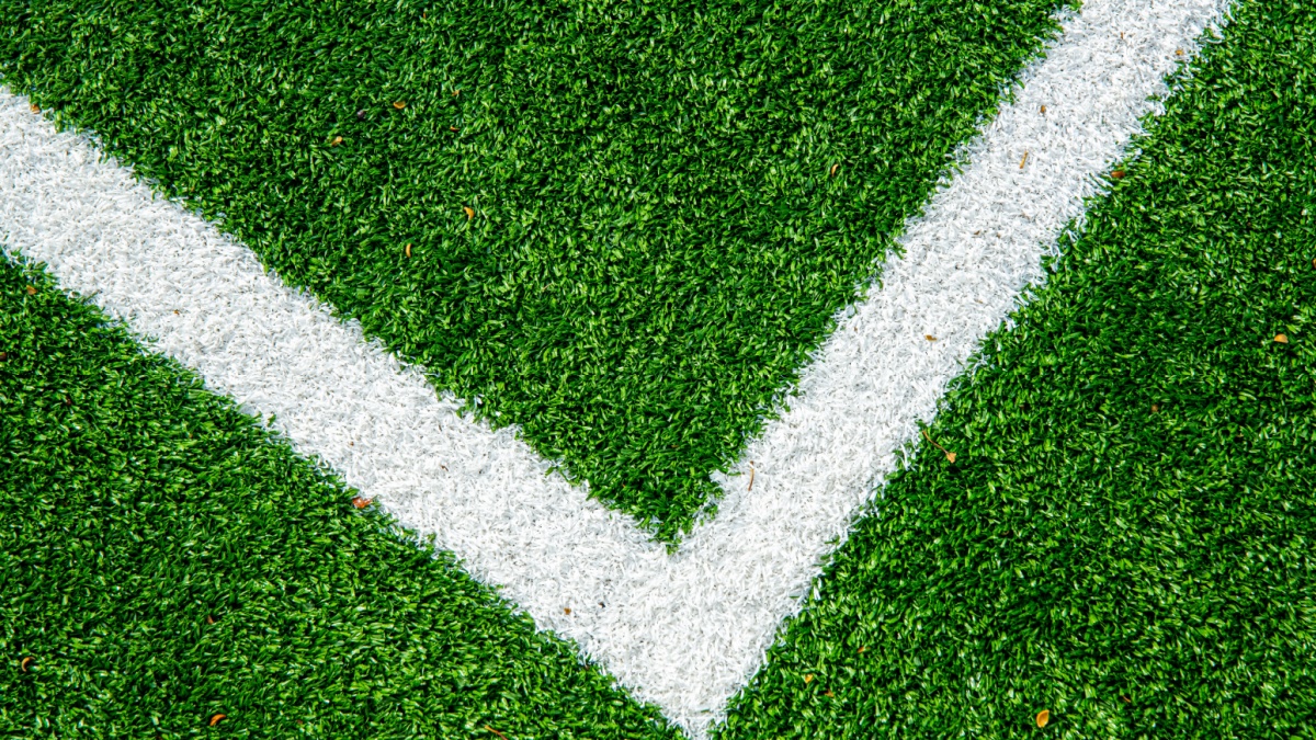 astro turf football pitch like used in Baller League.