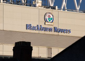 Blackburn Rovers face legal action from kit supplier Macron over alleged contract breach Blackburn, Lancashire UK. June 2018 Ewood Park showing the Blackburn Rovers Logo