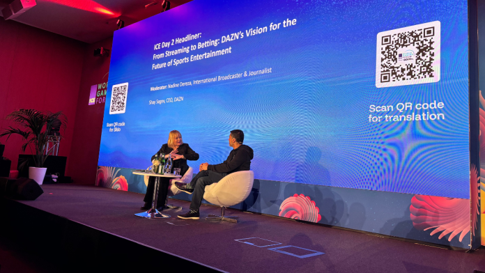 DAZN-keynote DAZN CEO Shay Segev in conversation with Nadine Dereza.