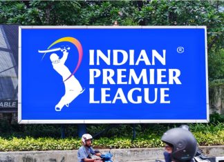 Bangladesh places ban on IPL broadcasts as tensions rise Jakarta - February 28,2024: Indian Premier League logo seen on billboard . Indian Premier League is a men's T20 franchise cricket league in India.