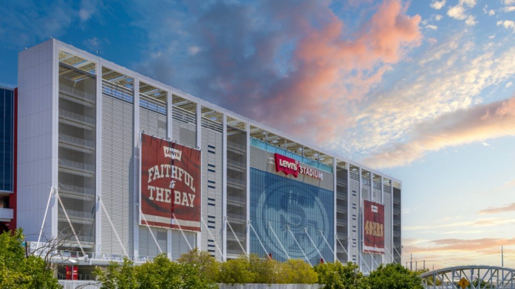 Santa Clara California USA - 7 26 2025: Levi's Stadium the home of San Francisco 49ers NFL team in Santa Clara California USA.