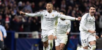 Commercial power lifts Real Madrid as UK clubs fall back Madrid, Spain - March 12, 2025: Champions League match between Atletico Madrid and Real Madrid played in capital. Real Madrid players. European champions. Spanish Euroderby.