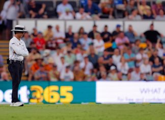 Australia crushed England – and accidentally the Ashes balance sheet Brisbane, Australia. January 25, 2024. Umpire Sharfuddoula Saikat during the first day of the NRMA Insurance Test Match between Australia and West Indies at the Gabba