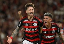 Brazilian clubs brace for revenue shift as betting sponsors pull back Rio de Janeiro, Brazil, November 9, 2025. Brazilian Football Championship, match between Flamengo and Santos at the Maracanã stadium.Player Leo Pereira