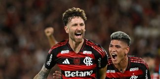 Brazilian clubs brace for revenue shift as betting sponsors pull back Rio de Janeiro, Brazil, November 9, 2025. Brazilian Football Championship, match between Flamengo and Santos at the Maracanã stadium.Player Leo Pereira