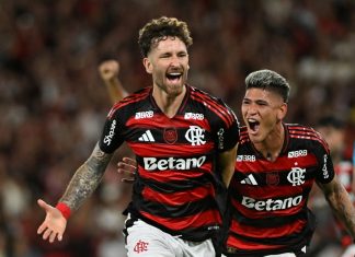 Brazilian clubs brace for revenue shift as betting sponsors pull back Rio de Janeiro, Brazil, November 9, 2025. Brazilian Football Championship, match between Flamengo and Santos at the Maracanã stadium.Player Leo Pereira