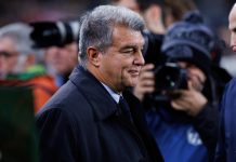 Is Barcelona’s Super League exit Laporta’s parting shot? BARCELONA - JAN 23: The president Joan Laporta in action during the LaLiga match between FC Barcelona and Getafe CF at the Spotify Camp Nou Stadium on January 23, 2023 in Barcelona, Spain.
