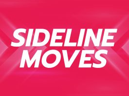 Sideline Moves: Manchester United star Maguire starts AI tech venture Sideline Moves text on a pink background.