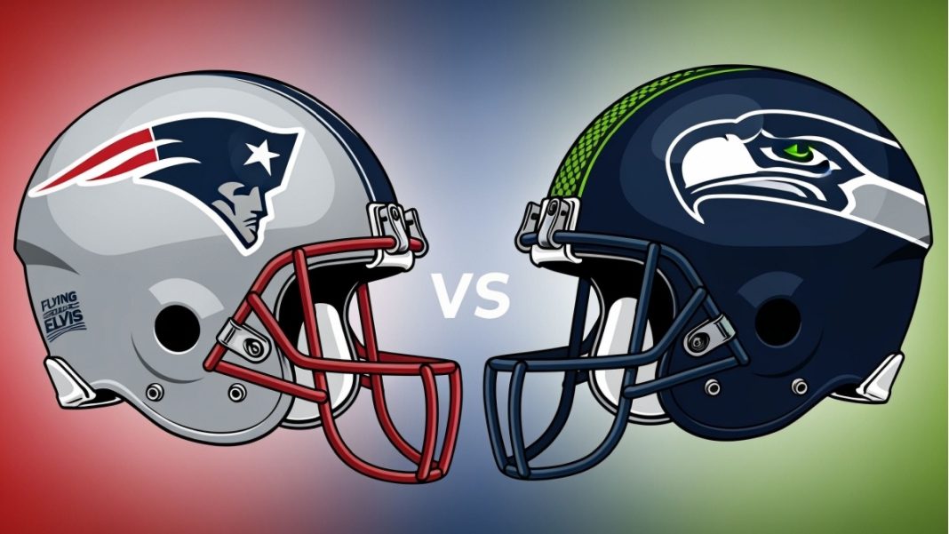 AI generated image of the helmets of this years Super Bowl competitors
