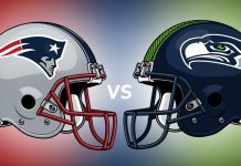 The making of a modern Super Bowl AI generated image of the helmets of this years Super Bowl competitors