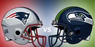 The making of a modern Super Bowl AI generated image of the helmets of this years Super Bowl competitors
