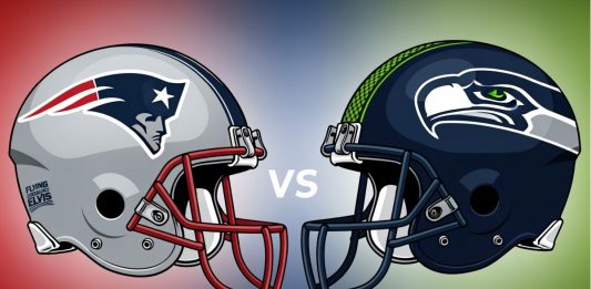 AI generated image of the helmets of this years Super Bowl competitors