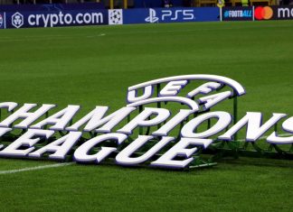 Why Adidas could lose the UEFA Champions League ball MILAN, ITALY - OCTOBER 1, 2024: Champions League banner during the UEFA Champions League FC INTERNAZIONALE v FK CRVENA ZVEZDA at San Siro Stadium.
