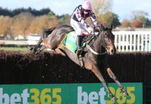 UK horseracing seeks new partners as bet365 steps back Geryville ridden by Alain Cawley and trained by Micky Hammond jumps the last fence sponsored by bet365.