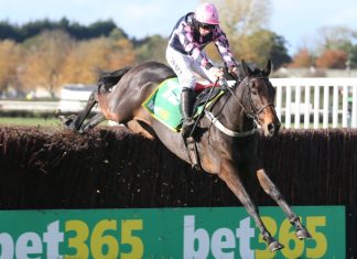 UK horseracing seeks new partners as bet365 steps back Geryville ridden by Alain Cawley and trained by Micky Hammond jumps the last fence sponsored by bet365.