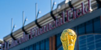 World Cup transport row deepens as Philadelphia breaks ranks USA, PHILADELPHIA, OCTOBER 2019: World Cup FIFA on background Lincoln Financial Field in Philadelphia state of Pennsylvania