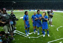 Italy World Cup proposal exposes limits of FIFA’s replacement rules Berlin, GERMANY - July 09, 2006: Andrea Pirlo kisses the trophy during the 2006 FIFA World Cup Germany Final Italy v France at the Olympiastadion.