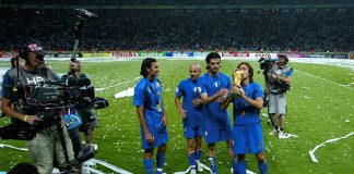 Italy World Cup proposal exposes limits of FIFA’s replacement rules Berlin, GERMANY - July 09, 2006: Andrea Pirlo kisses the trophy during the 2006 FIFA World Cup Germany Final Italy v France at the Olympiastadion.