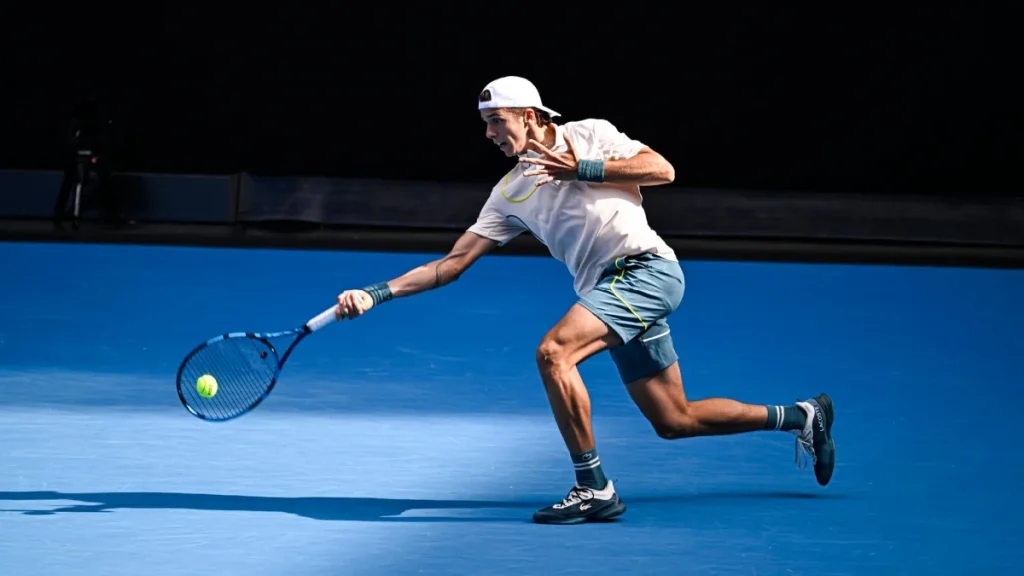 Arthur Cazaux of France during the Australian Open 2024, Grand Slam tennis tournament on January 22, 2024 at Melbourne Park in Melbourne.