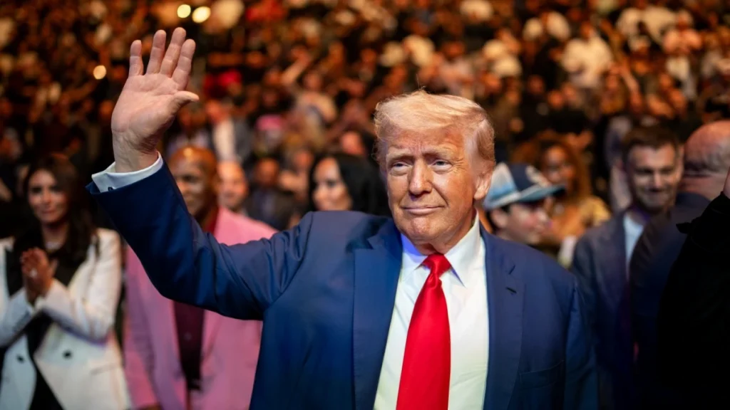 President Donald Trump attends UFC 316 at the Prudential Center in Newark, NJ., June 7, 2025.