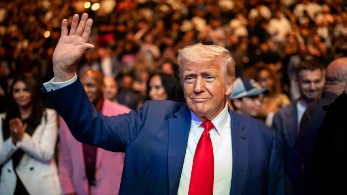 President Donald Trump attends UFC 316 at the Prudential Center in Newark, NJ., June 7, 2025.