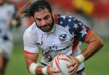 US becomes key to World Rugby’s biggest growth push SINGAPORE- APRIL 17, 2016 :USA 7s rugby player in action.