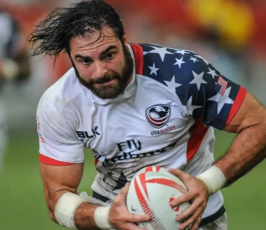 US becomes key to World Rugby’s biggest growth push SINGAPORE- APRIL 17, 2016 :USA 7s rugby player in action.