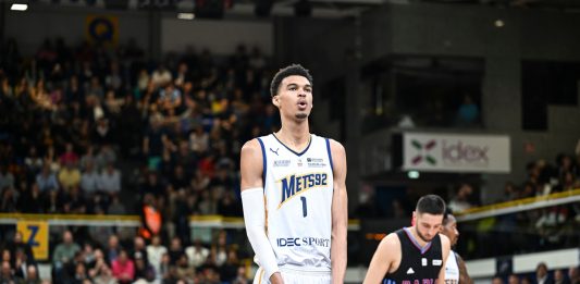 Victor Wembanyama playing in Europe before being drafted into the NBA