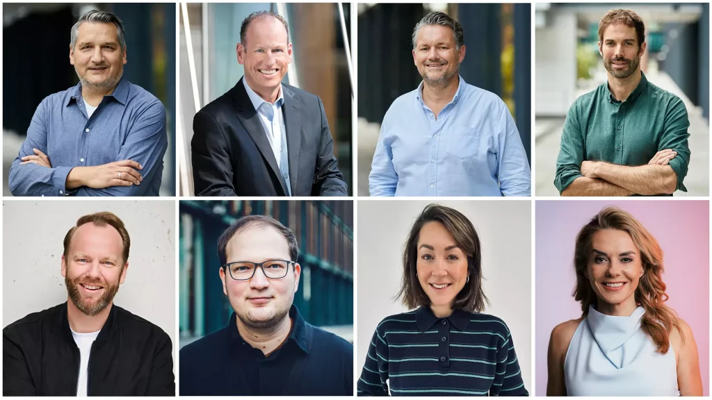 RTL Deutschland reorganises contents division. From top left: Oliver Schablitzki, Frank Robens, Markus Küttner, Hauke Bartel and from bottom left : Thomas Goseberg, Dániel Koren, Greta Scheuermann, Inga Leschek. Image credit: RTL