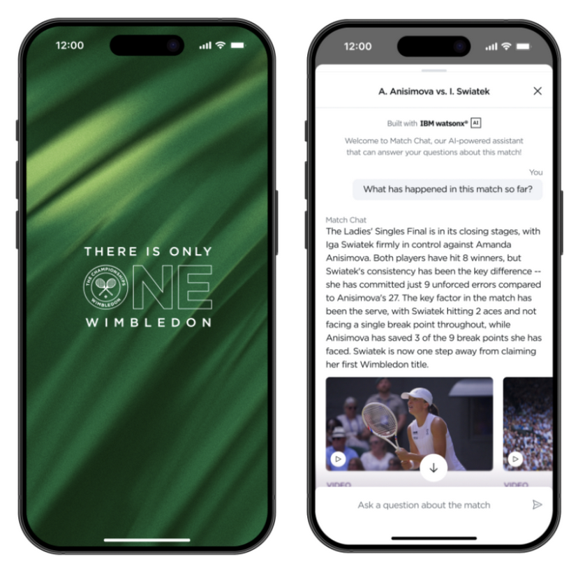 IBM x Wimbledon 'Match Chat' feature