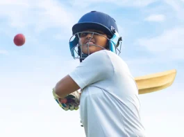 Five new cricket domes funded ahead of Women’s T20 World Cup Female Indian cricket player wearing protective gear and hitting the ball with a bat on the field