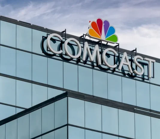 Comcast spin-off creates NBC-Sky sports rights giant Comcast Corporation regional headquarters and trademark logo.