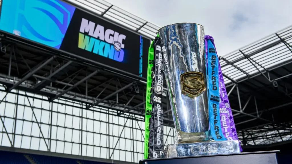 Super League trophy at Magic Weekend.