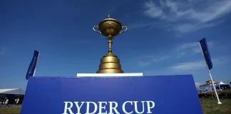 Ryder Cup hires Stripe to caddie for its payments Official trophy cup of the ceremony of RYDER CUP 2023 at Marco Simone Golf Country Club di Guidonia Montecelio, Roma.