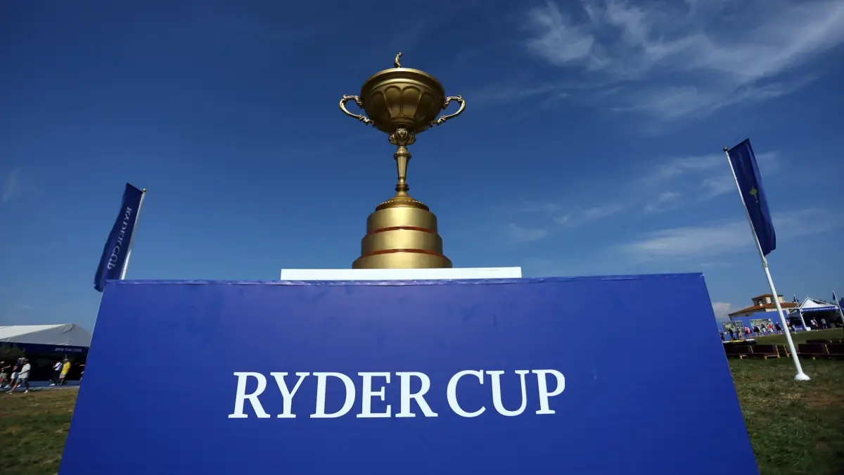 Official trophy cup of the ceremony of RYDER CUP 2023 at Marco Simone Golf Country Club di Guidonia Montecelio, Roma.