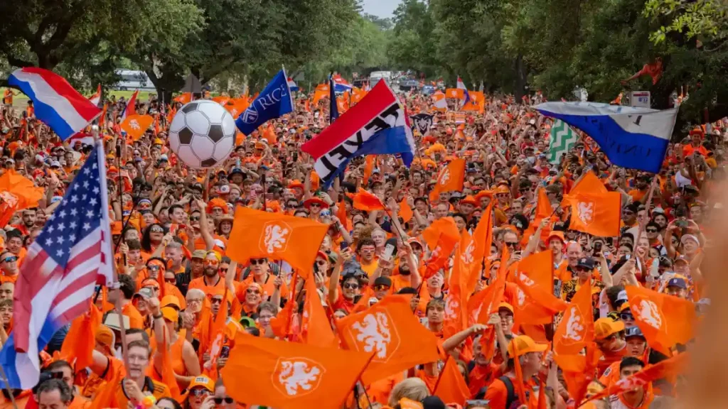 Dutch fans at 2026 FIFA World Cup in Houston.