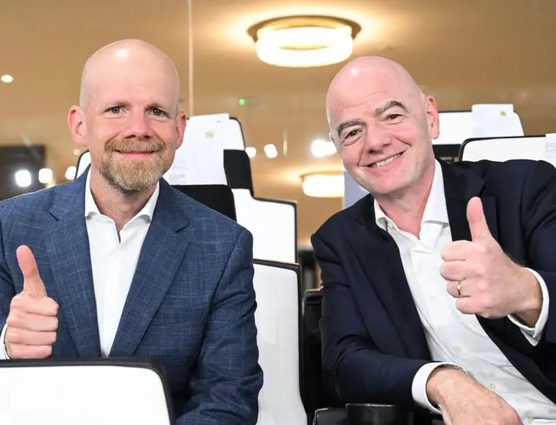 Mattias Grafstrom and Gianni Infantino.