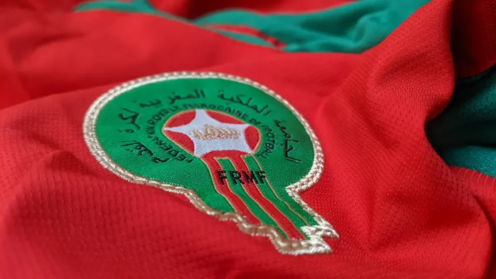 Rabat, Morocco, 25 April 2023, logo of the Royal Moroccan Football Federation.