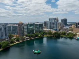 Q&A: Jason Siegel on Orlando’s winning Olympic Q-Series bid Orlando, Florida, USA - March 27th 2024: Downtown Orlando skyline overlooking the tranquil Lake Eola Park with its iconic fountain and urban backdrop.