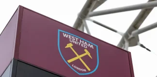 West Ham faces battle for Vanessa Gold’s 25% stake West Ham United badge at London stadium. London, UK, 14 July 2024.