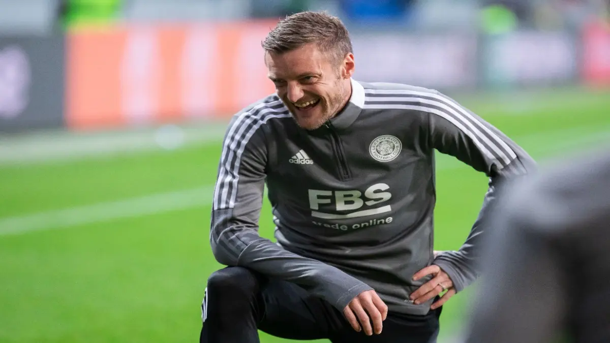 WARSAW, POLAND - 30 SEPTEMBER, 2021: UEFA Europa League Group Stage Match, Legia Warszawa vs Leicester City FC 1:0 o.p: Jamie Vardy of Leicester City FC