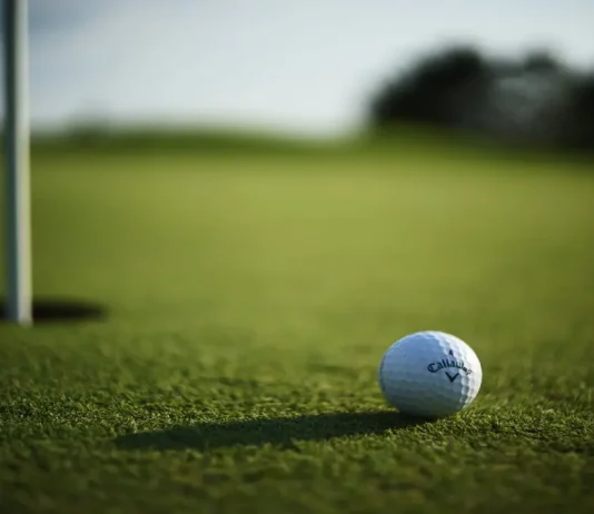 Good Good Golf “got it so wrong”, says crisis expert KANSAS CITY, UNITED STATES - Oct 11, 2021: A selective focus shot of a Callaway Golf ball near hole pin on a grass golf field.